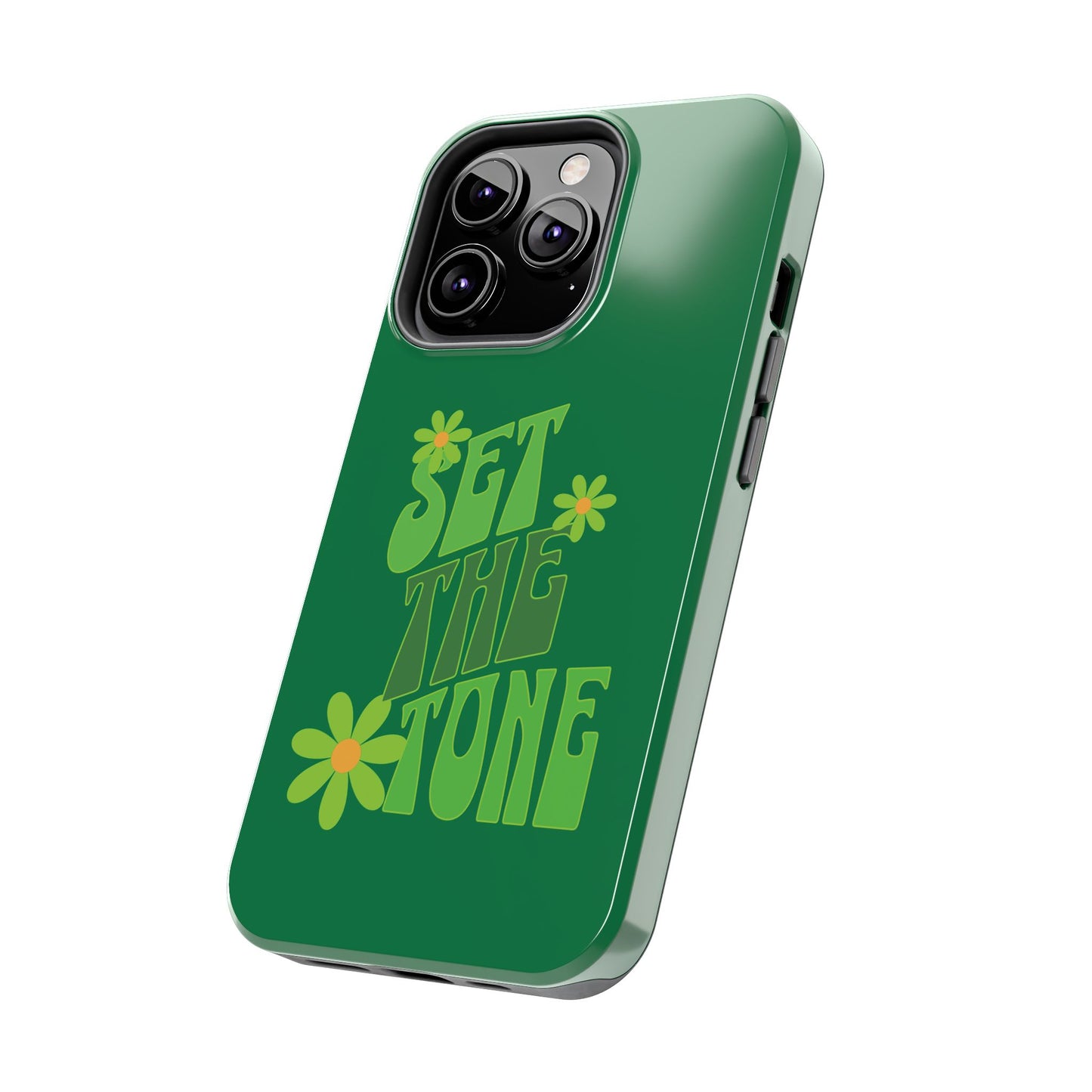 "SET THE TONE" Green Phone Case