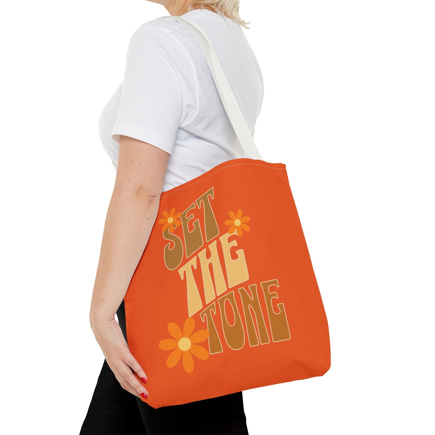 "SET THE TONE" Orange Tote Bag