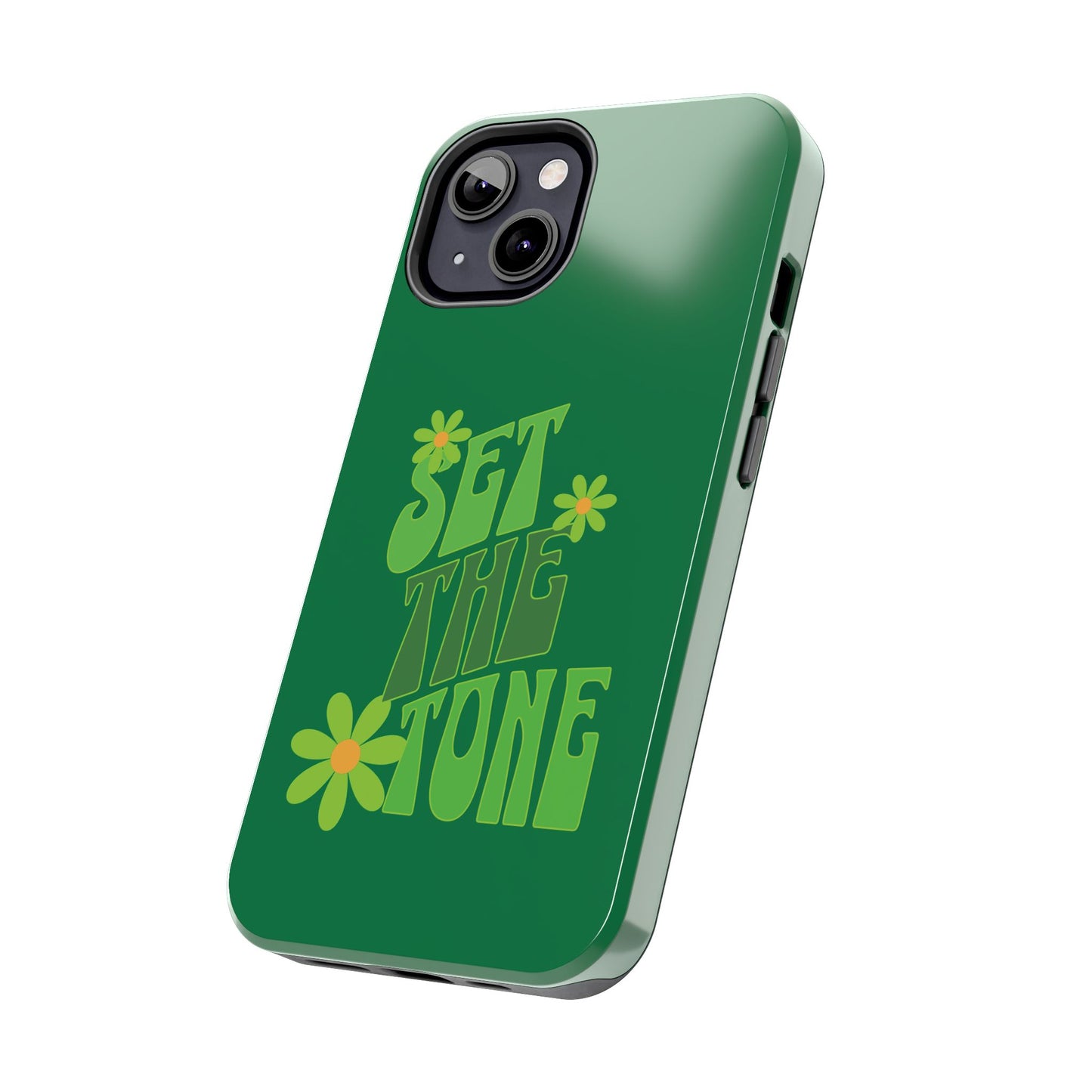 "SET THE TONE" Green Phone Case