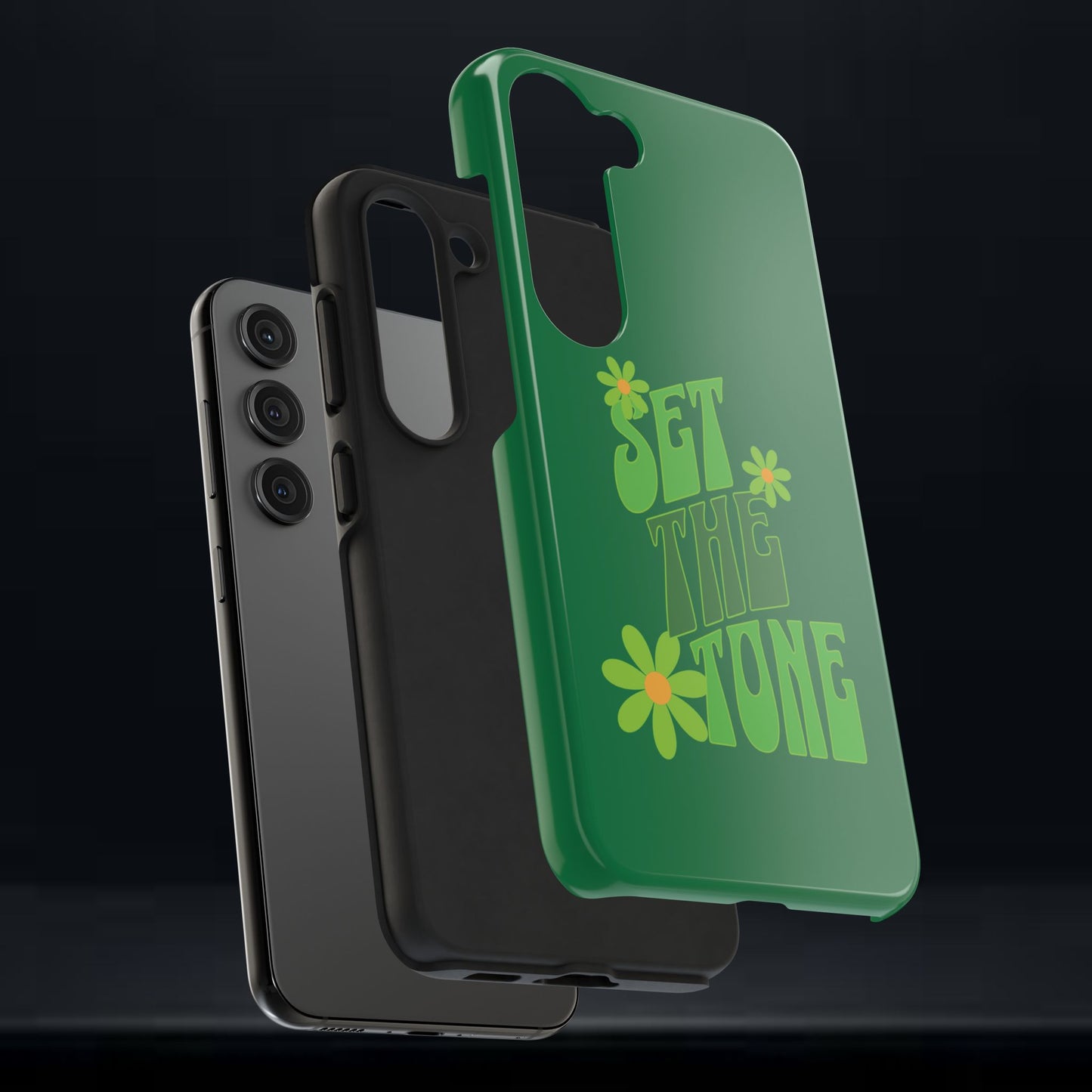 "SET THE TONE" Green Phone Case