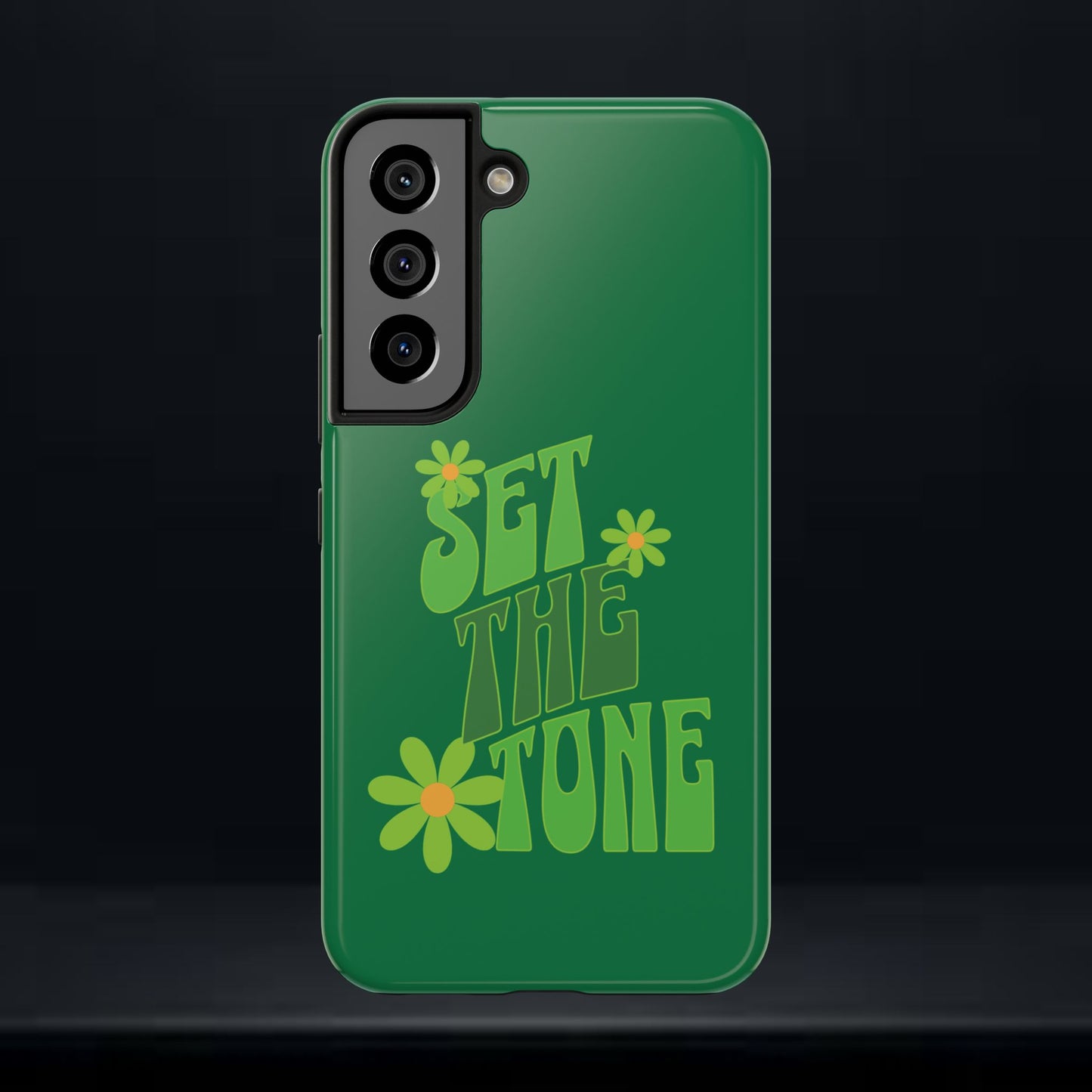 "SET THE TONE" Green Phone Case