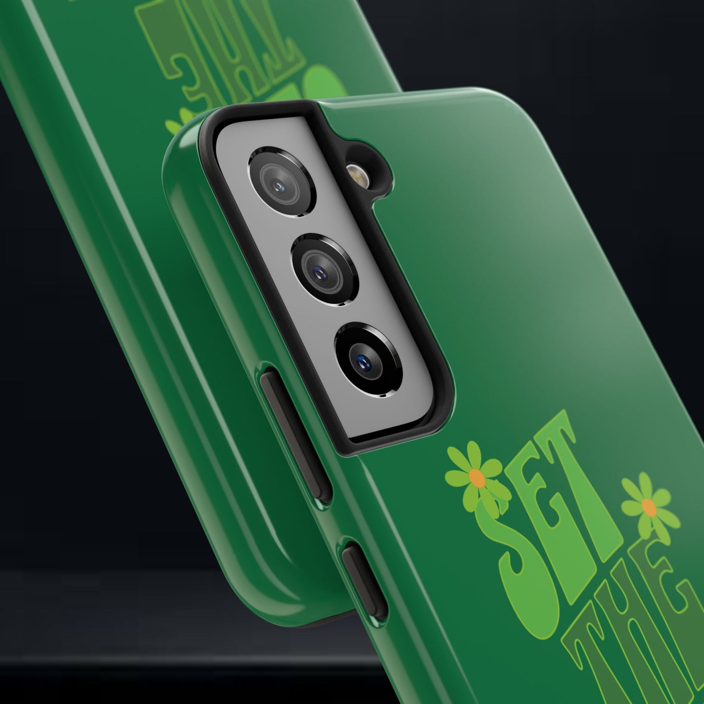 "SET THE TONE" Green Phone Case