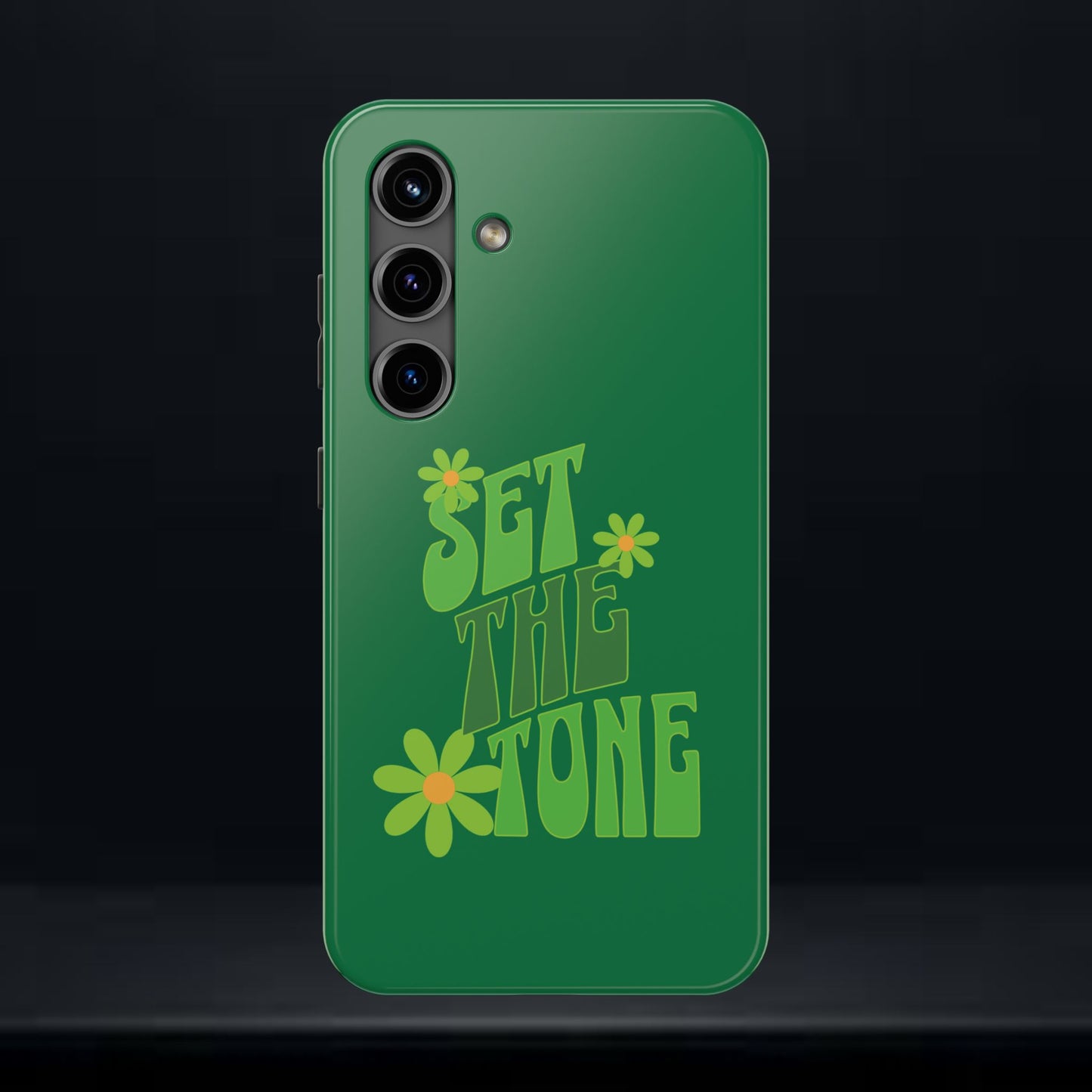 "SET THE TONE" Green Phone Case