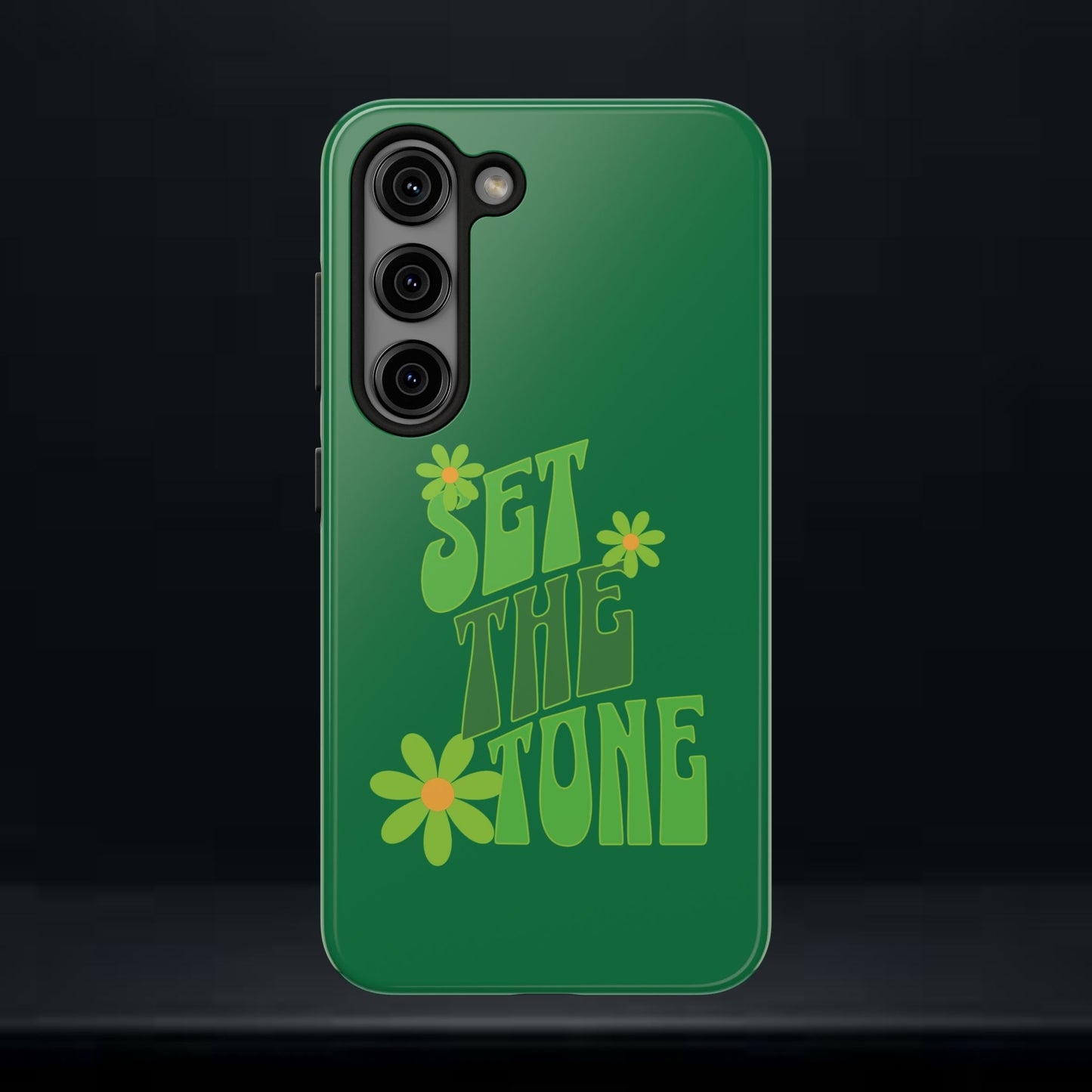 "SET THE TONE" Green Phone Case