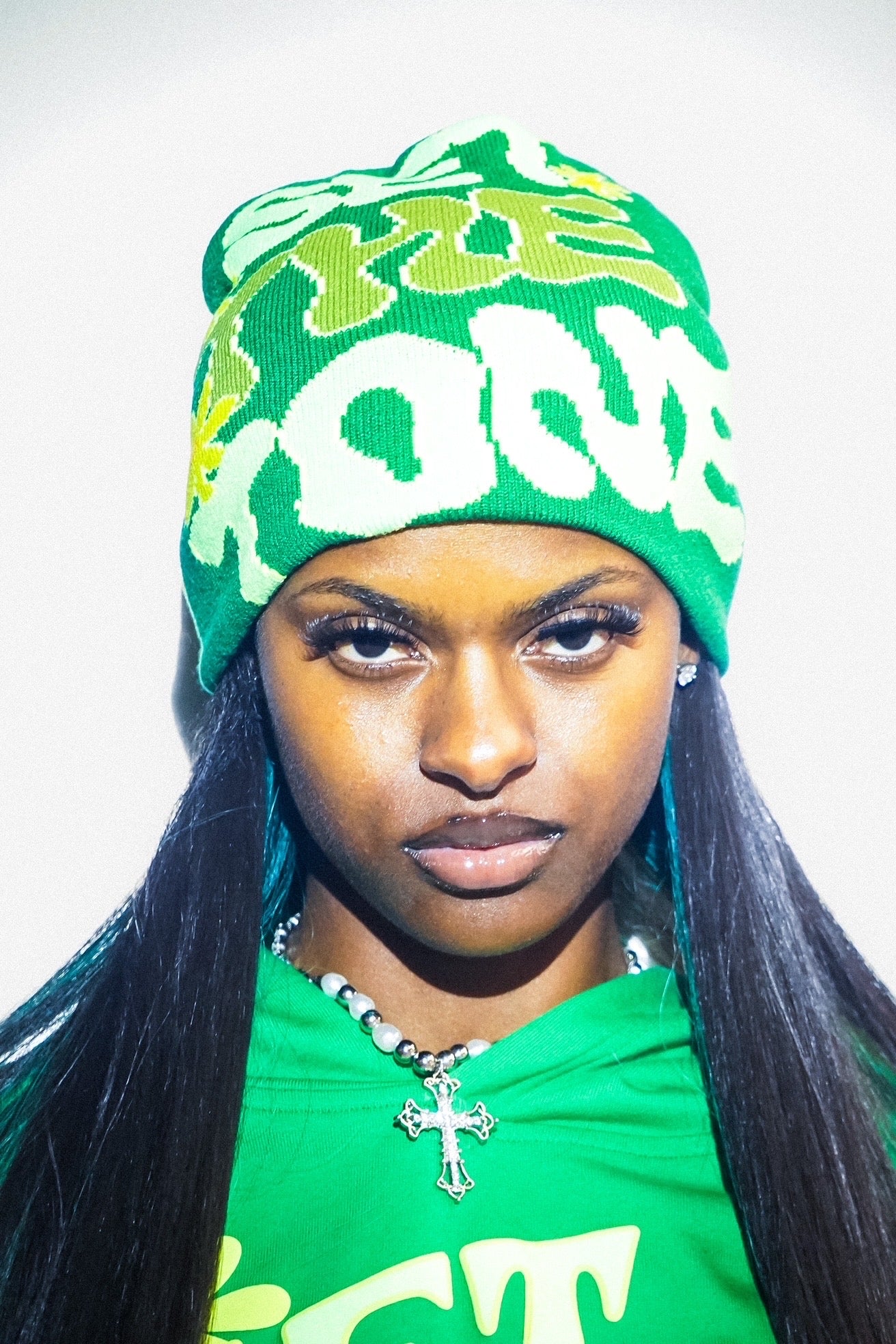 "SET THE TONE" GREEN BEANIE