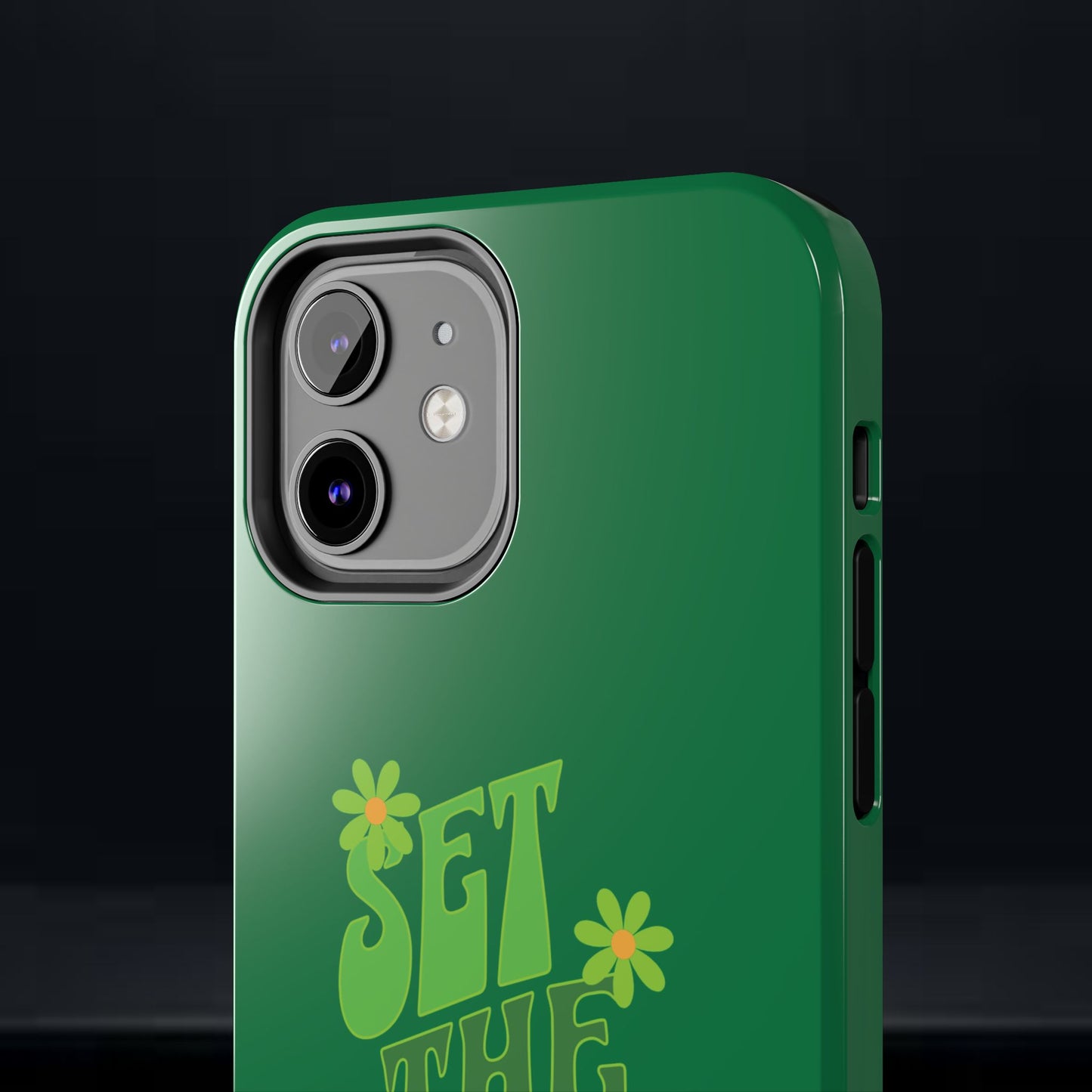 "SET THE TONE" Green Phone Case
