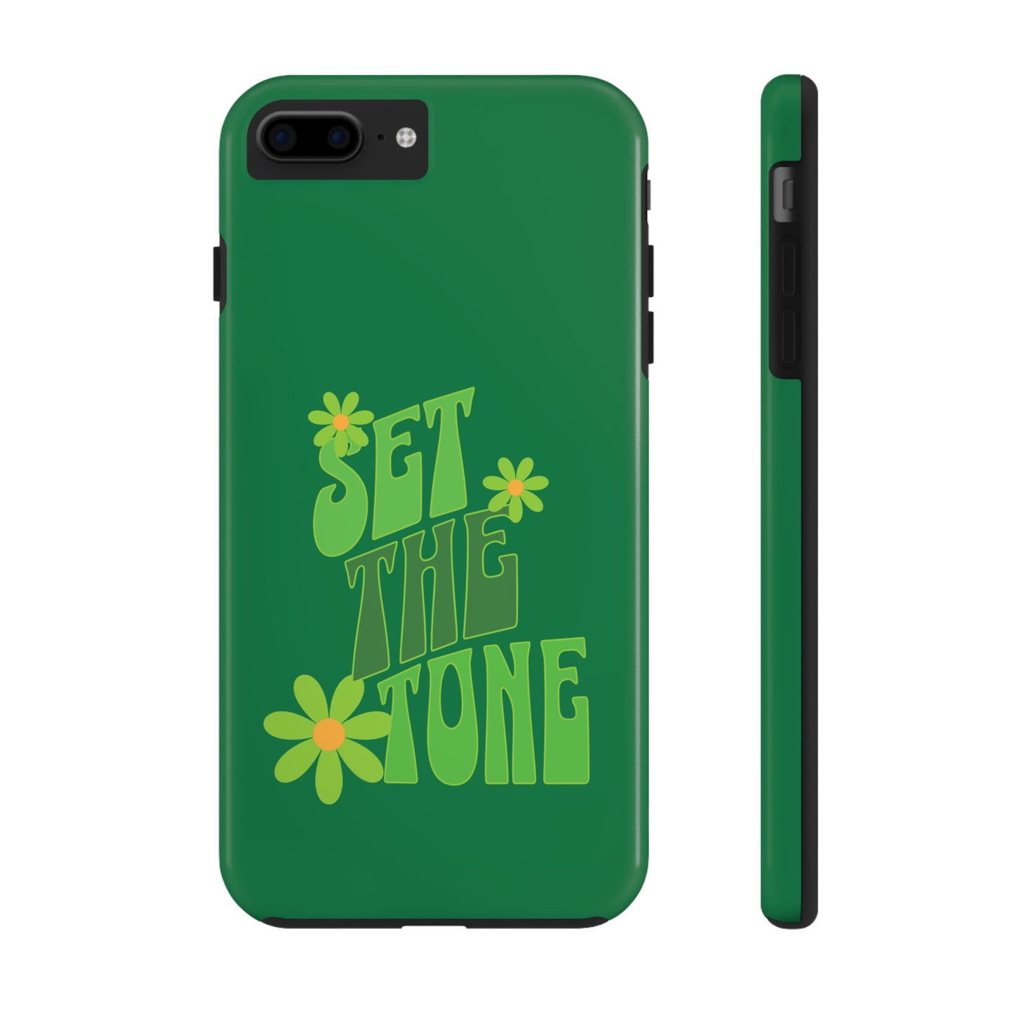 "SET THE TONE" Green Phone Case