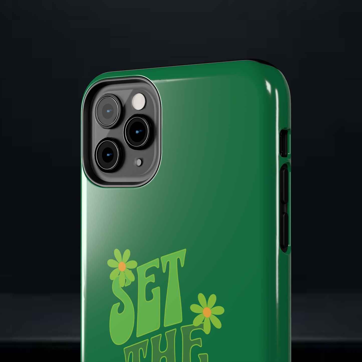 "SET THE TONE" Green Phone Case
