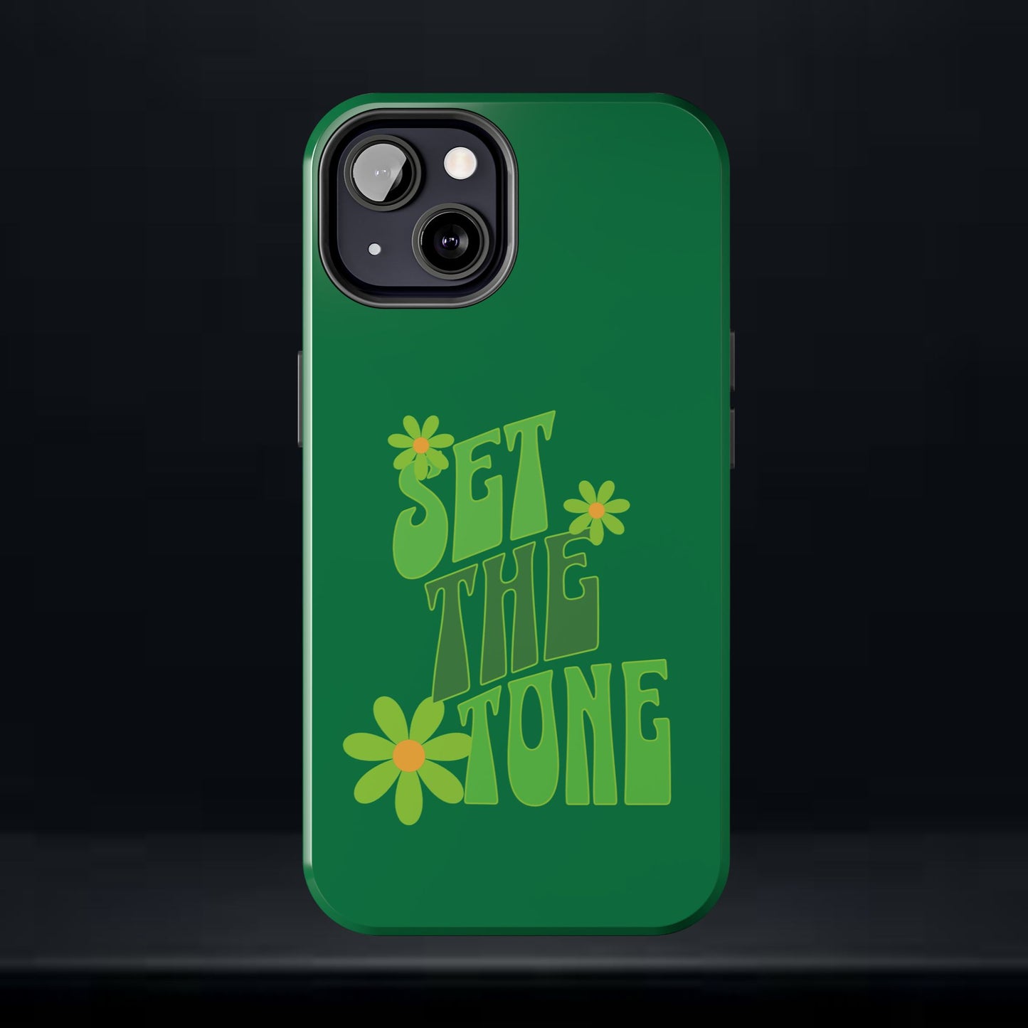 "SET THE TONE" Green Phone Case
