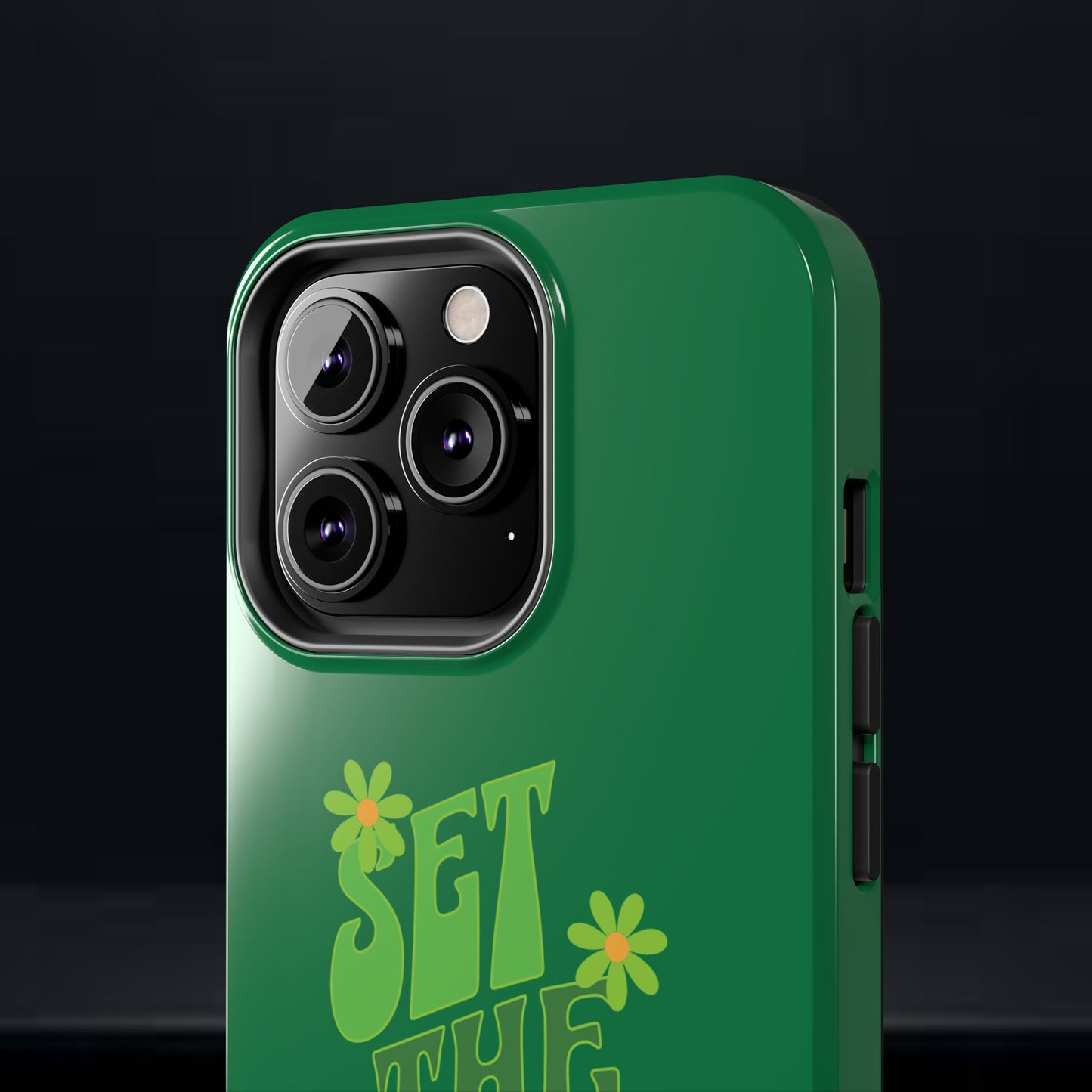 "SET THE TONE" Green Phone Case