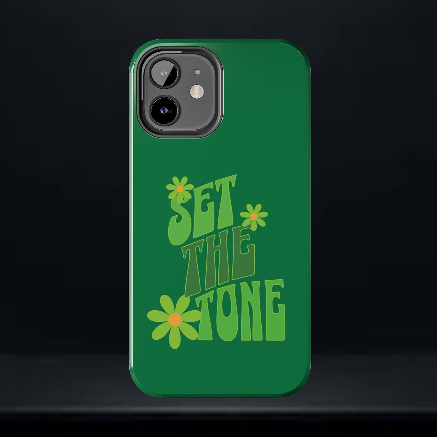 "SET THE TONE" Green Phone Case