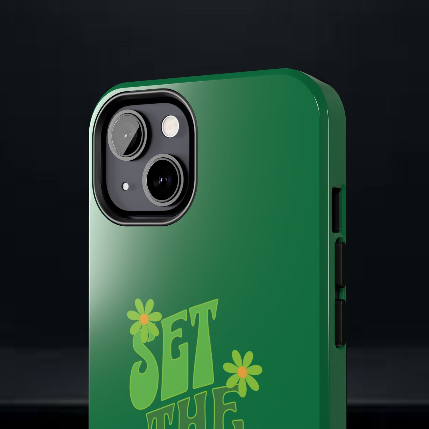 "SET THE TONE" Green Phone Case