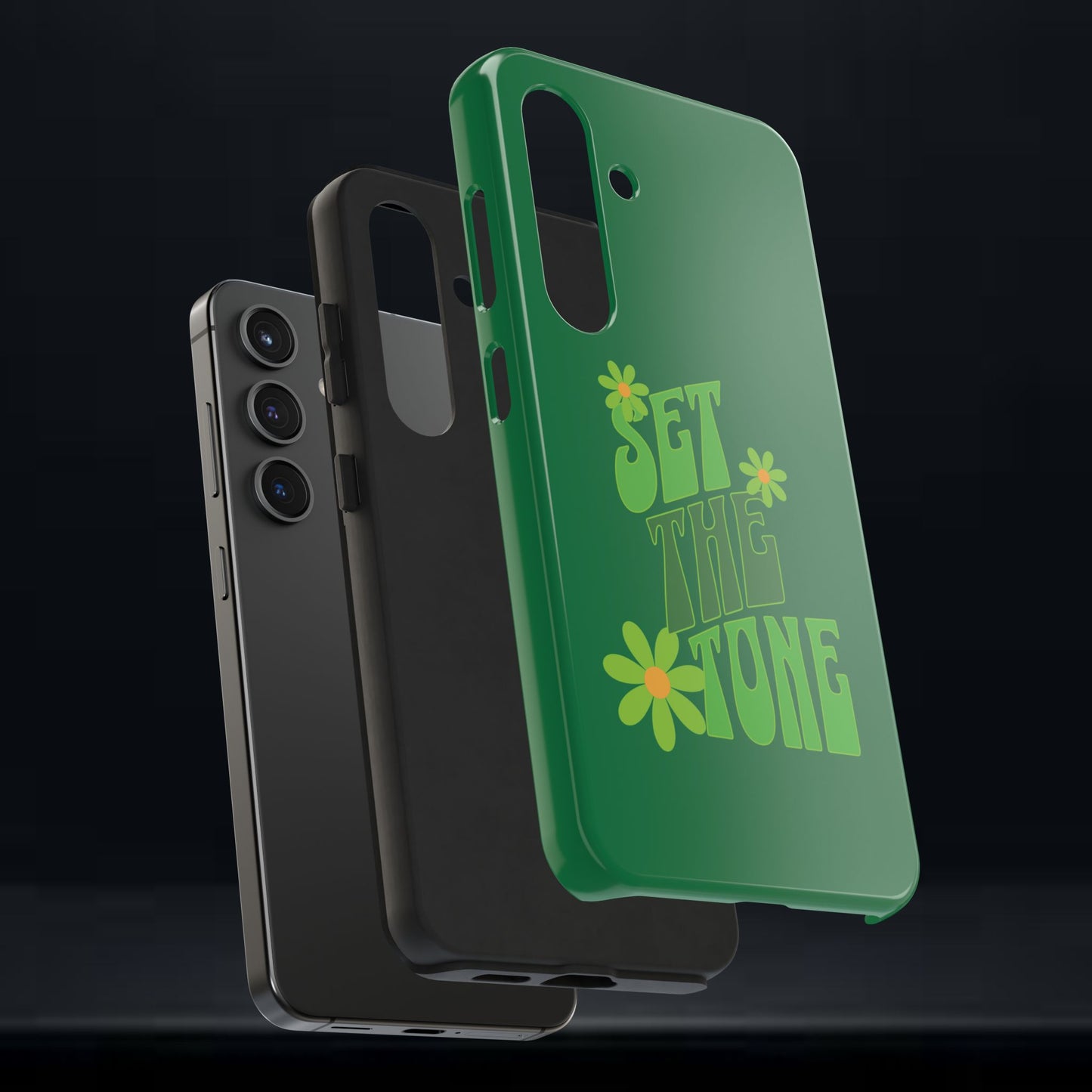 "SET THE TONE" Green Phone Case