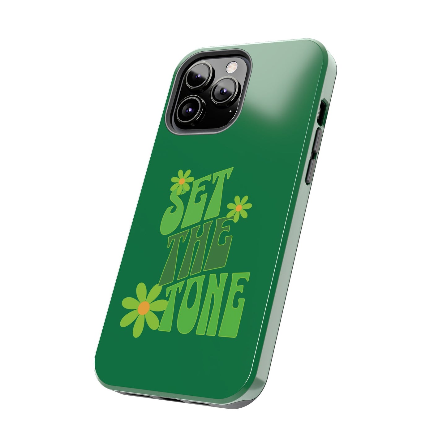 "SET THE TONE" Green Phone Case