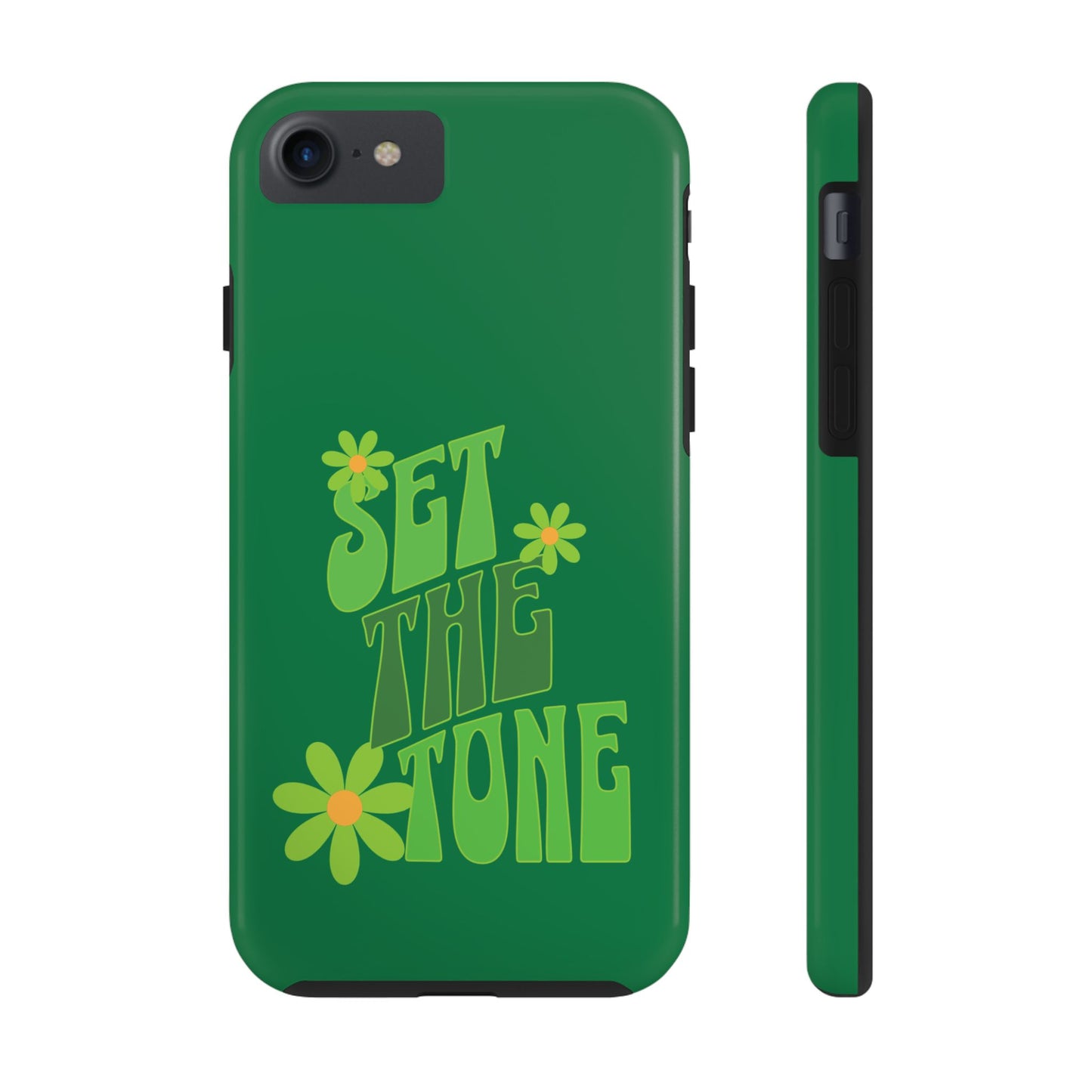 "SET THE TONE" Green Phone Case