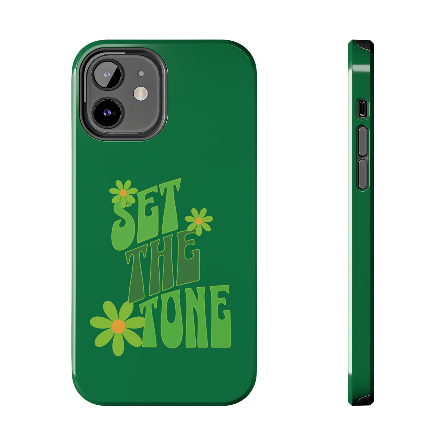 "SET THE TONE" Green Phone Case