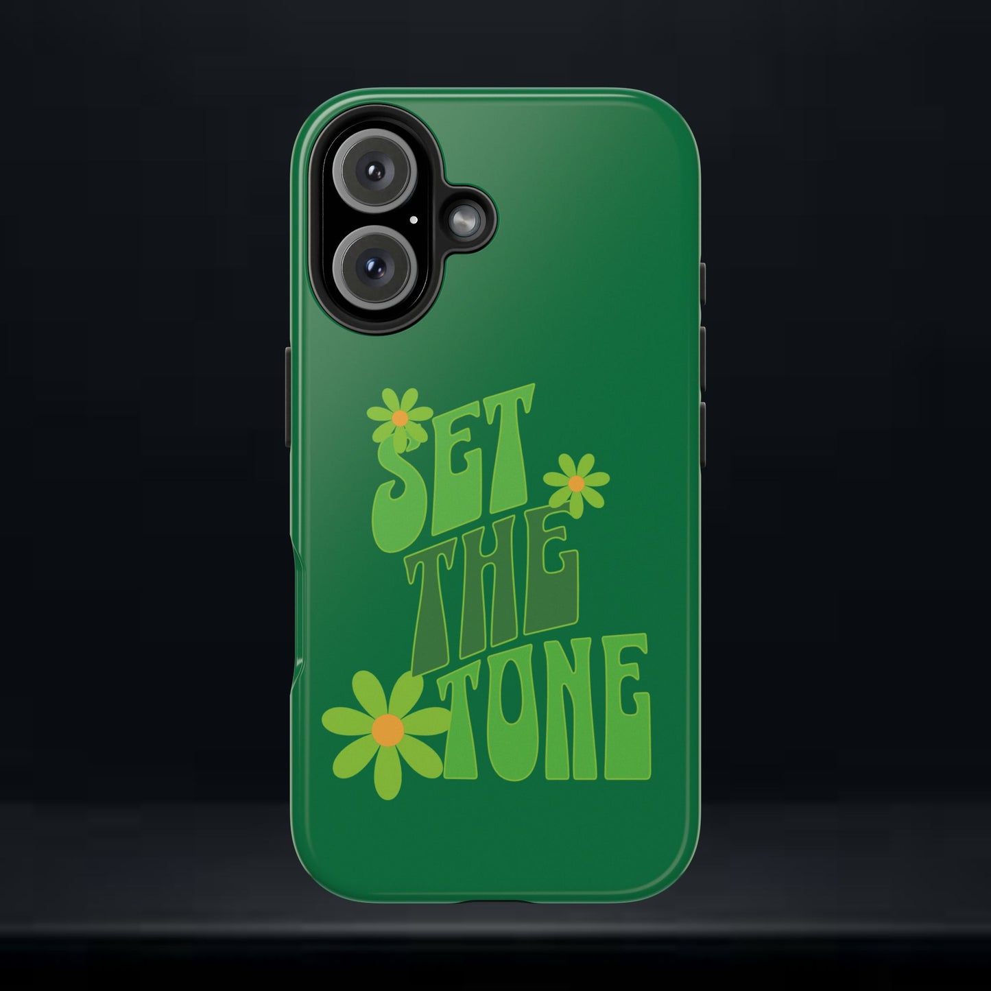 "SET THE TONE" Green Phone Case