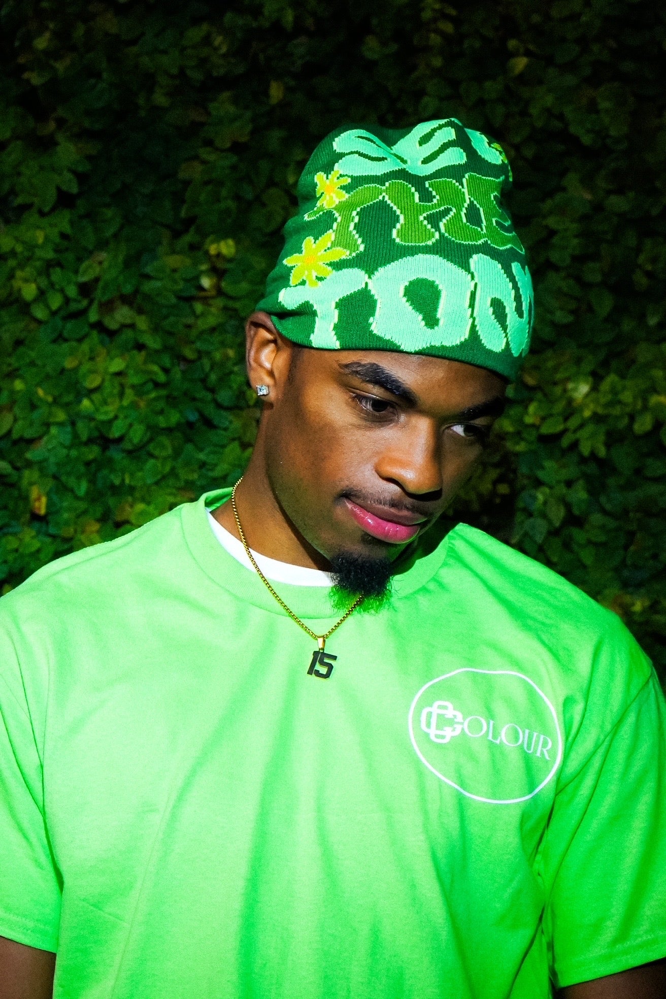 "SET THE TONE" GREEN BEANIE