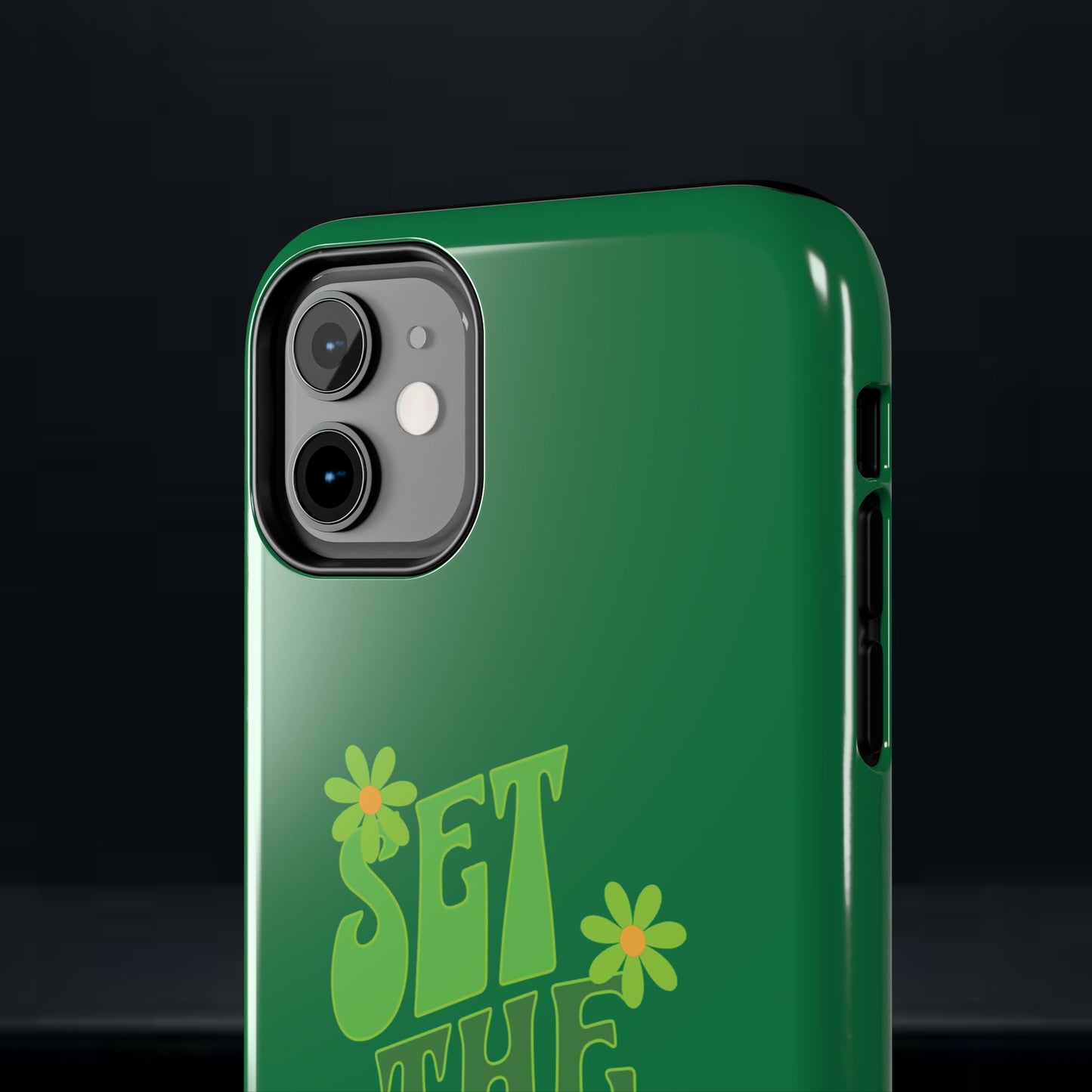 "SET THE TONE" Green Phone Case