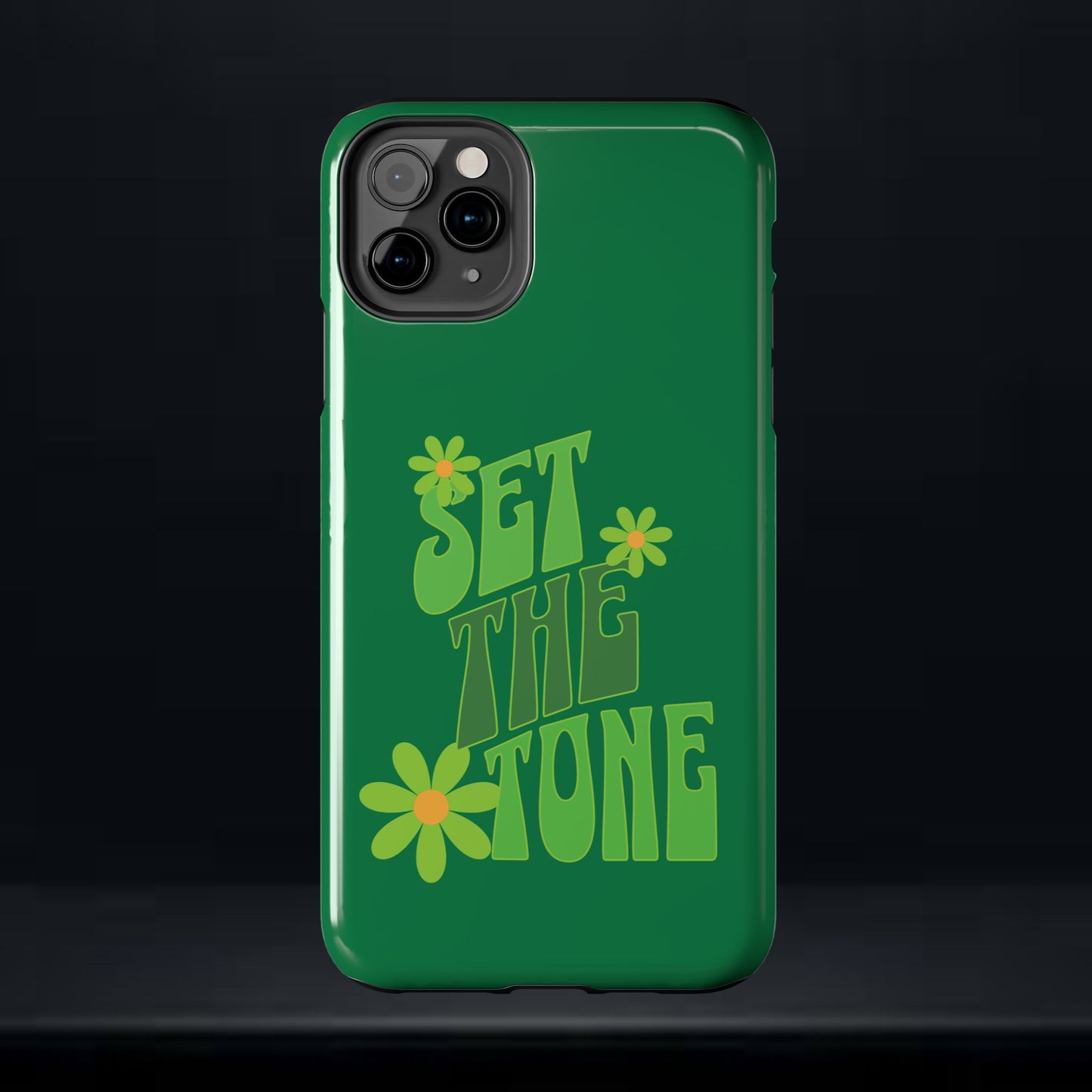 "SET THE TONE" Green Phone Case