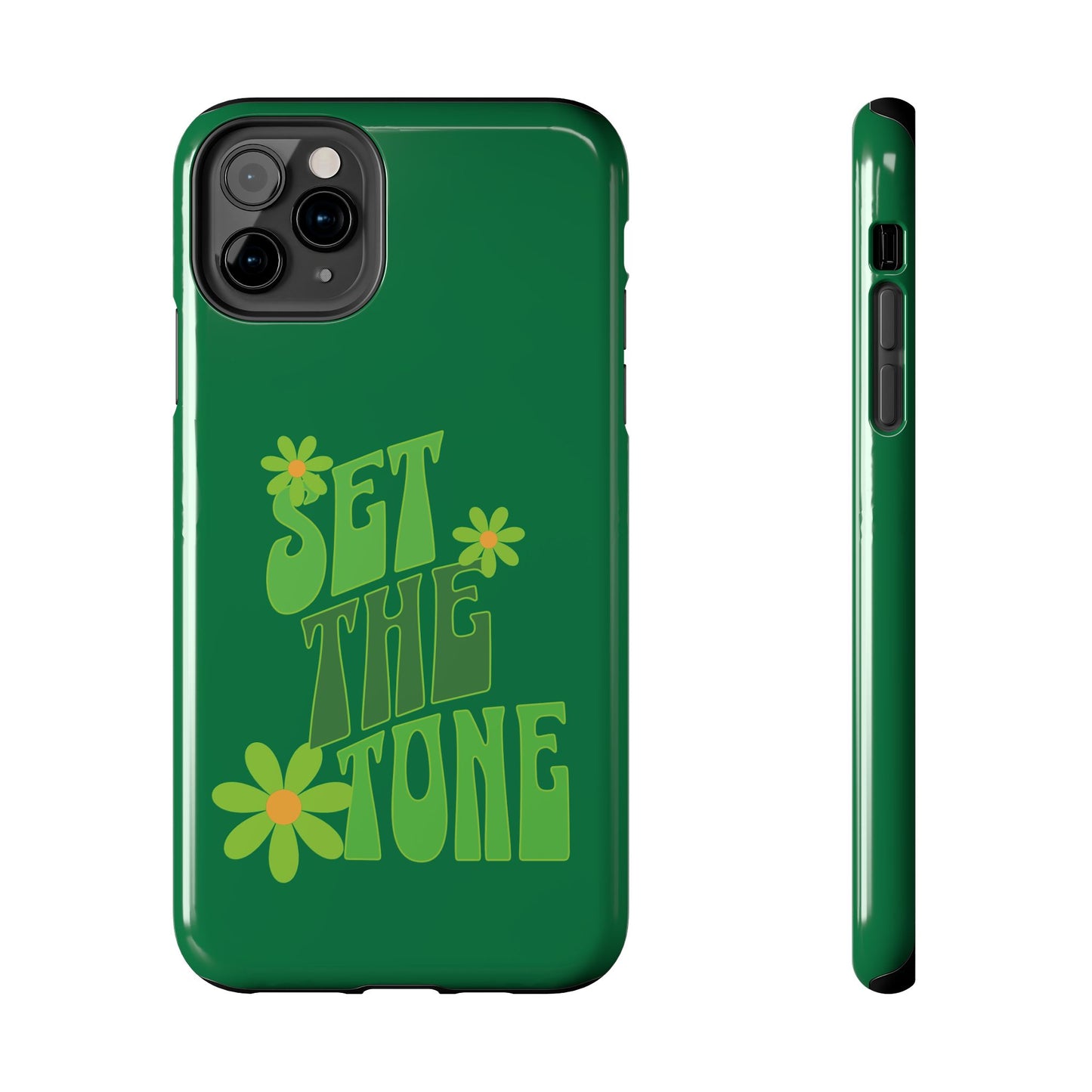 "SET THE TONE" Green Phone Case