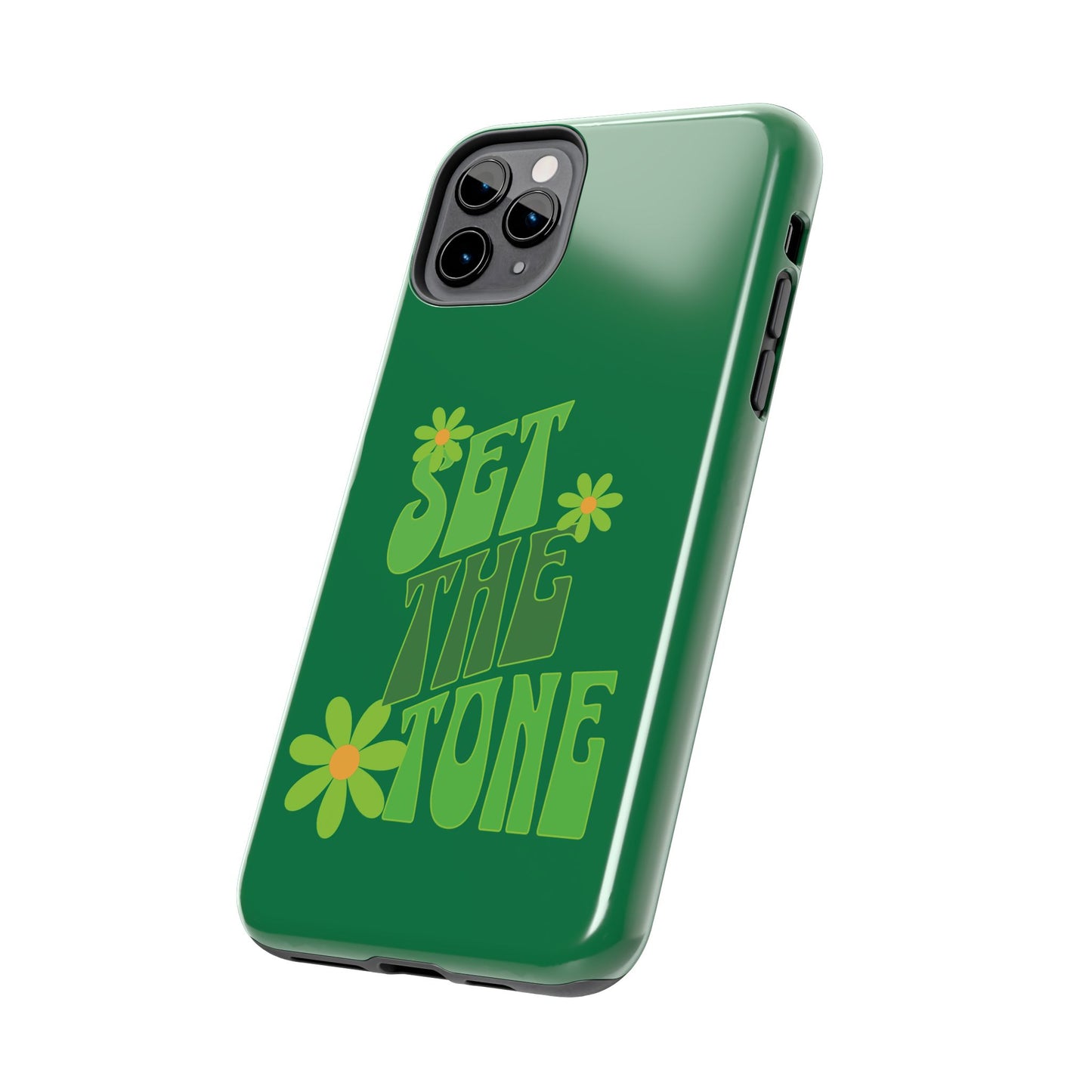 "SET THE TONE" Green Phone Case