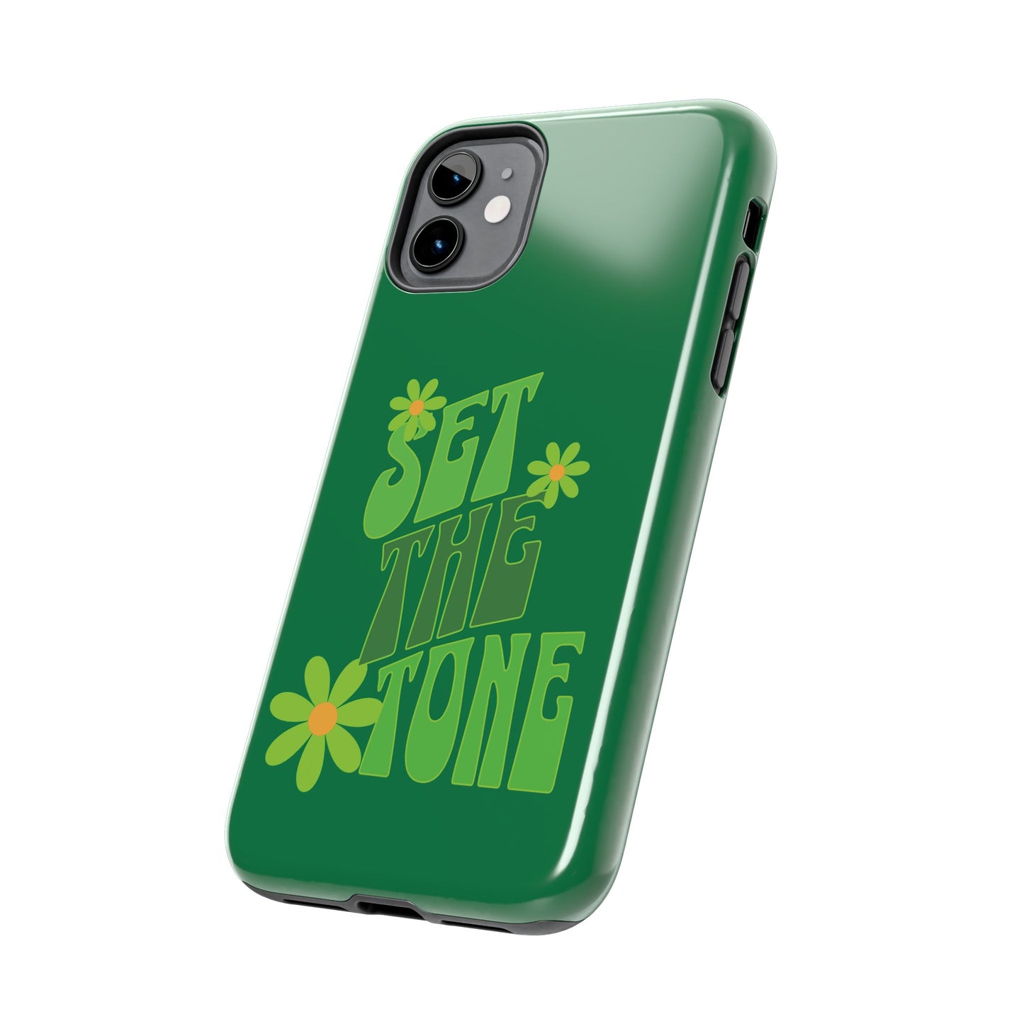 "SET THE TONE" Green Phone Case
