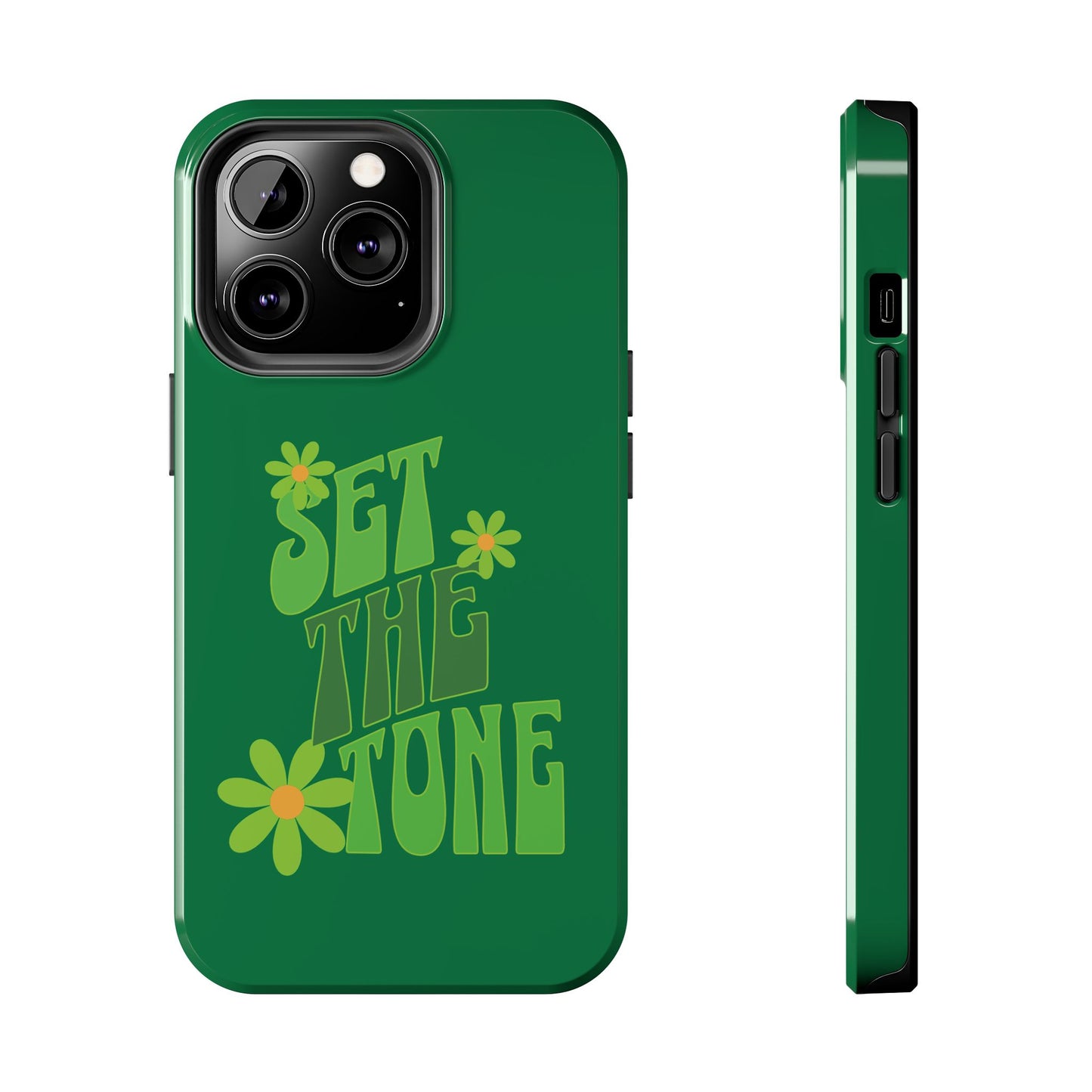 "SET THE TONE" Green Phone Case