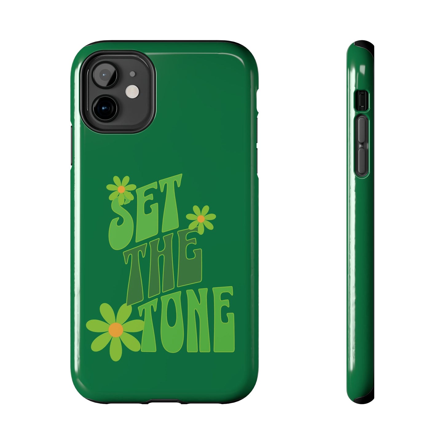 "SET THE TONE" Green Phone Case