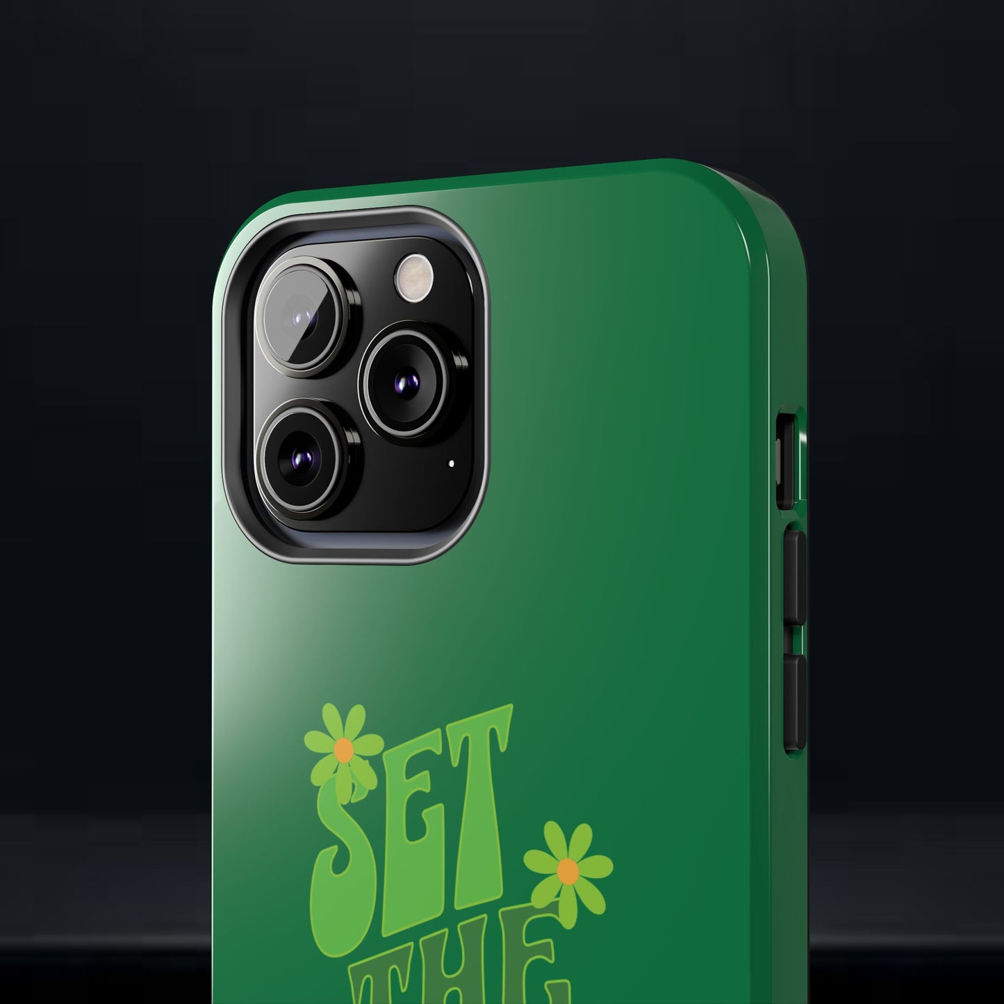 "SET THE TONE" Green Phone Case