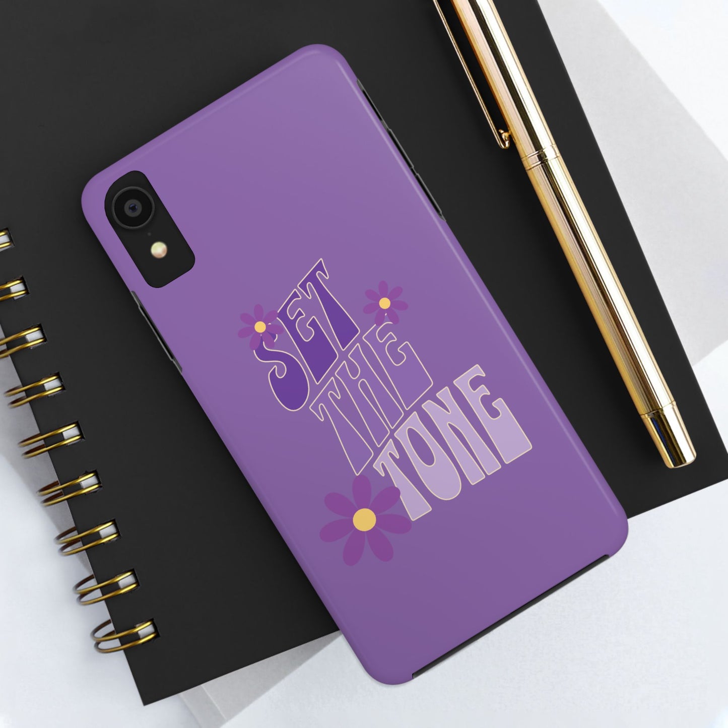"SET THE TONE" Purple Phone Case