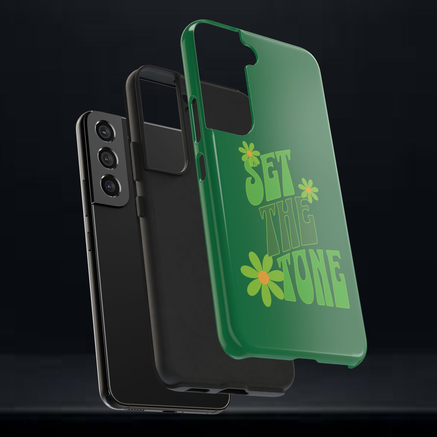 "SET THE TONE" Green Phone Case