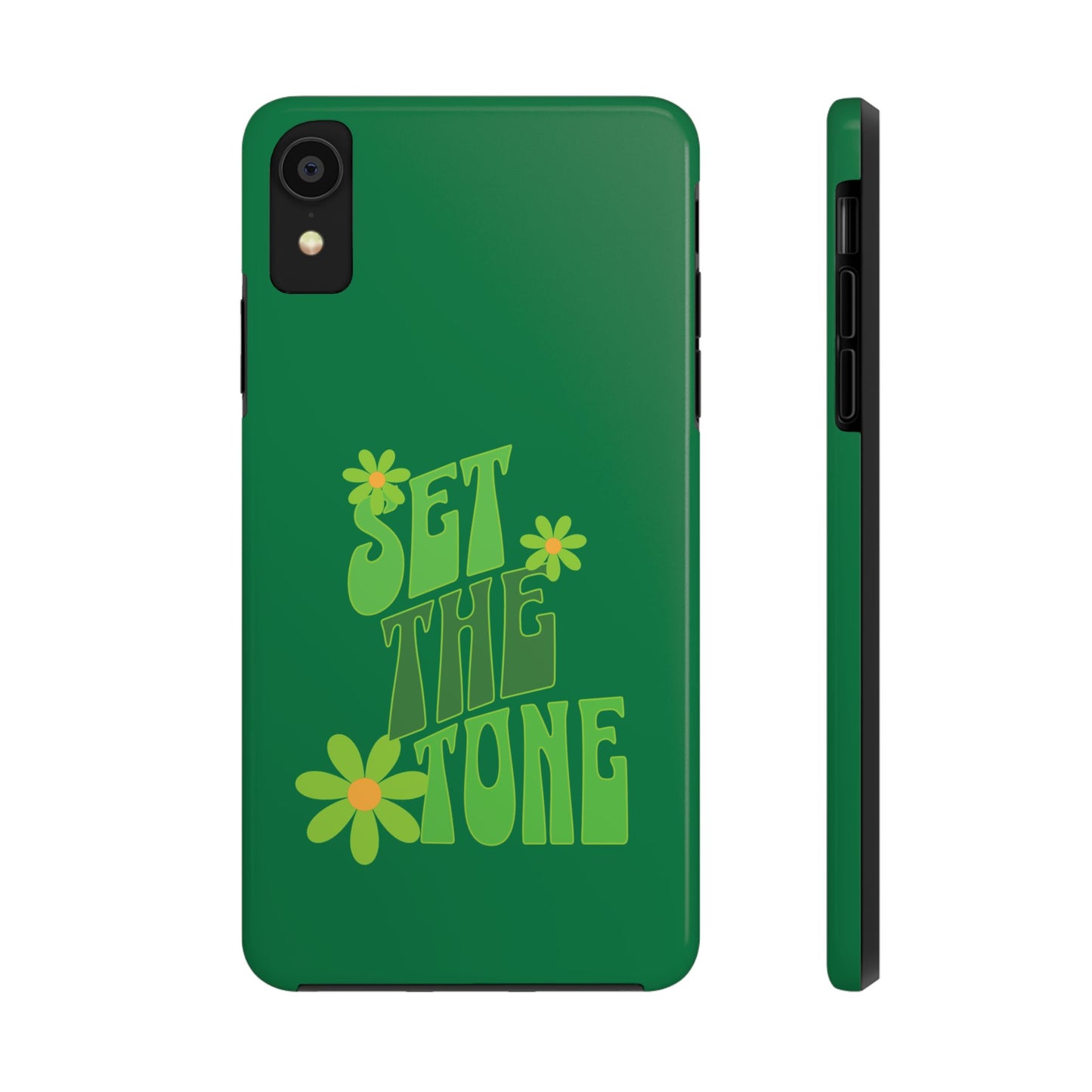 "SET THE TONE" Green Phone Case
