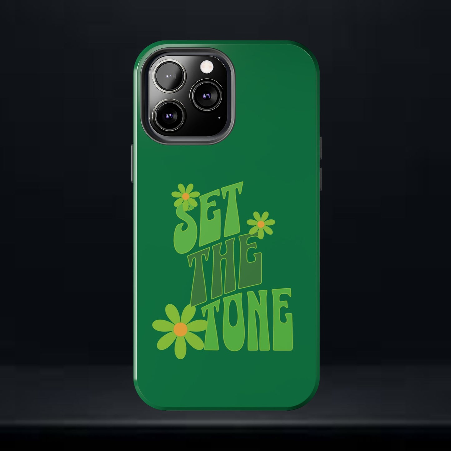 "SET THE TONE" Green Phone Case