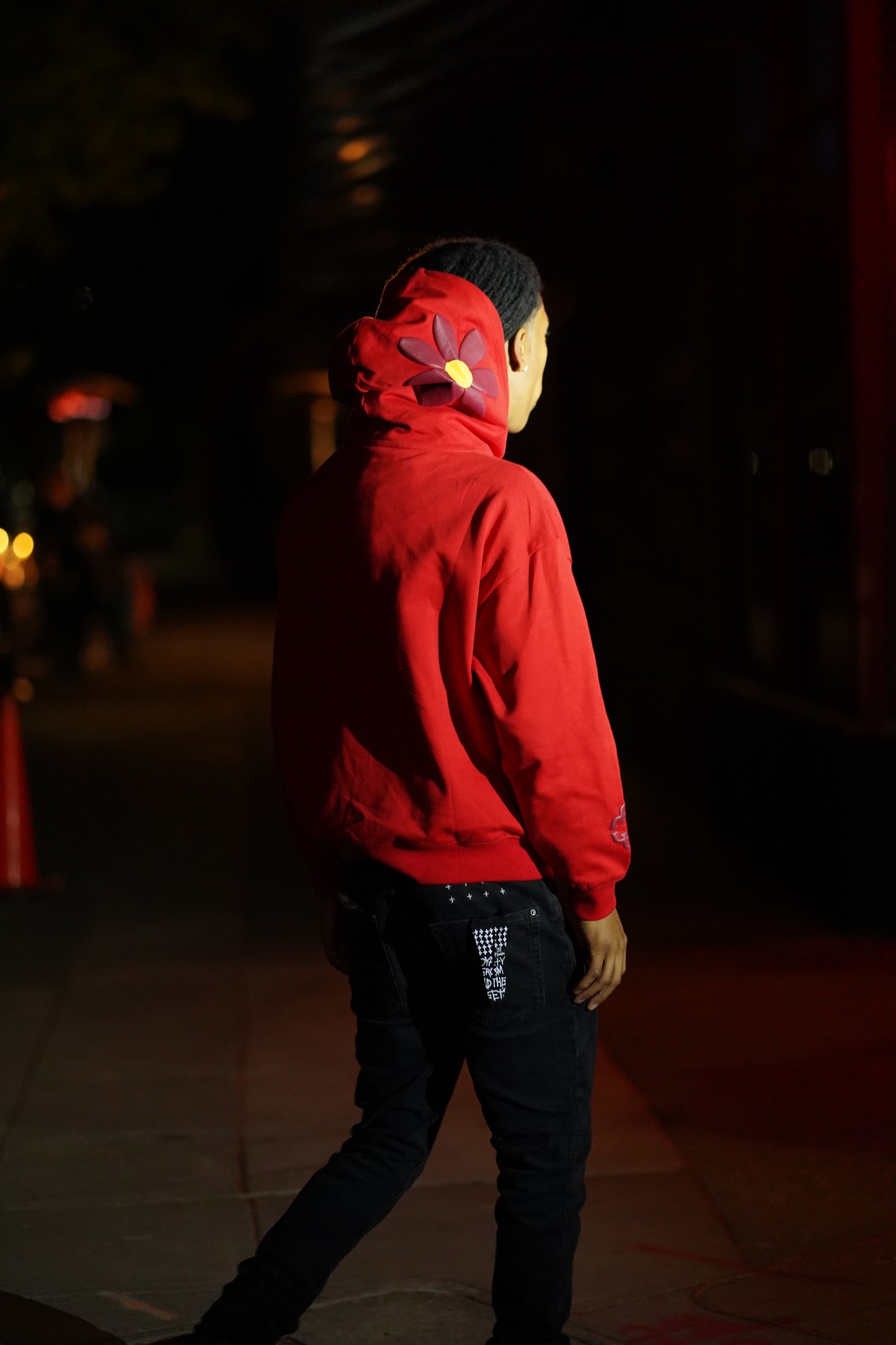 "SET THE TONE" RED HOODIE