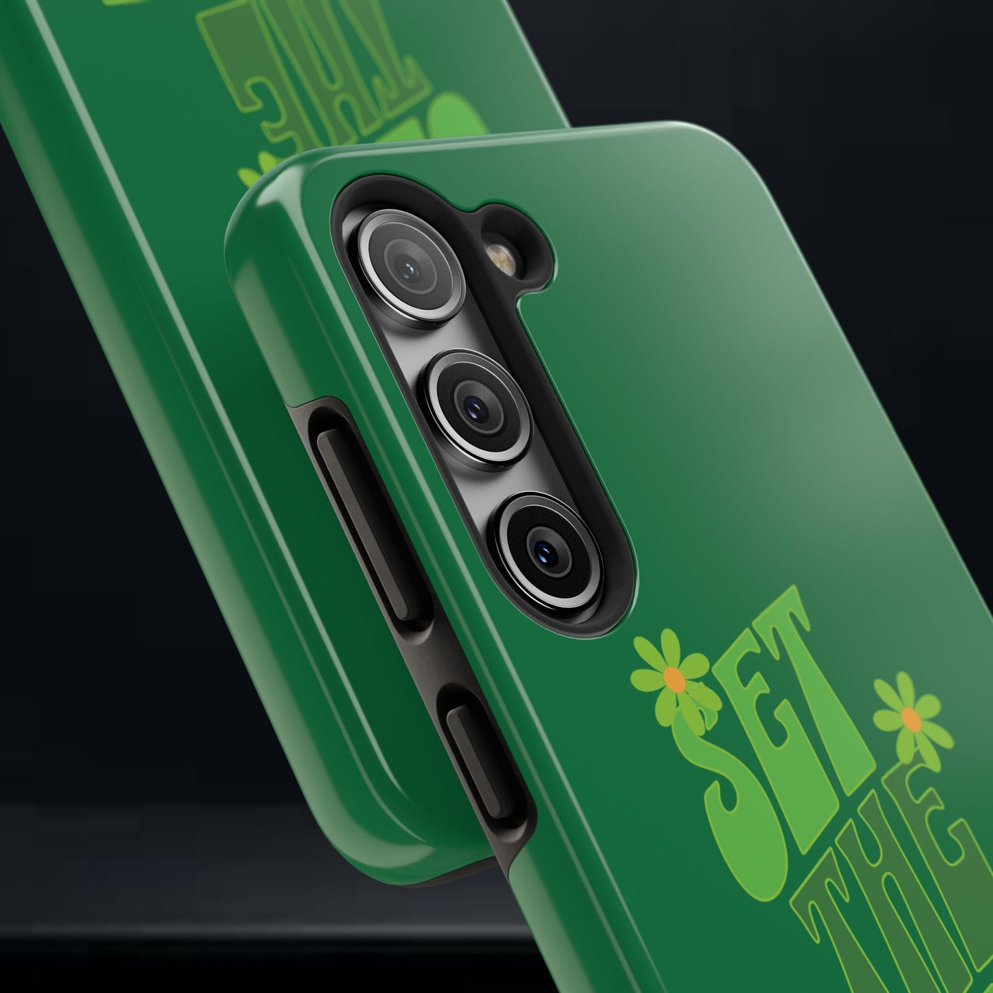 "SET THE TONE" Green Phone Case