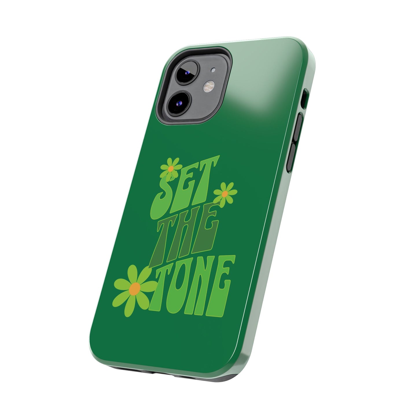 "SET THE TONE" Green Phone Case